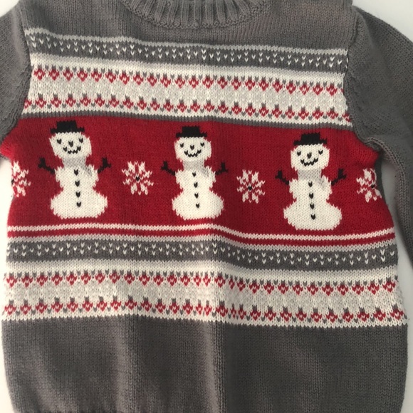 Gymboree Gray Snowman Sweater Size 12-18 Months - Picture 2 of 4